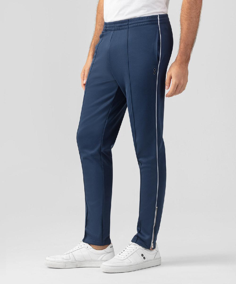 Ron Dorff Pantalon En Coton Avec Passepoil Bleu Océan
