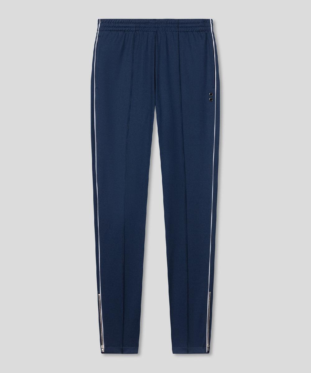 Ron Dorff Pantalon En Coton Avec Passepoil Bleu Océan