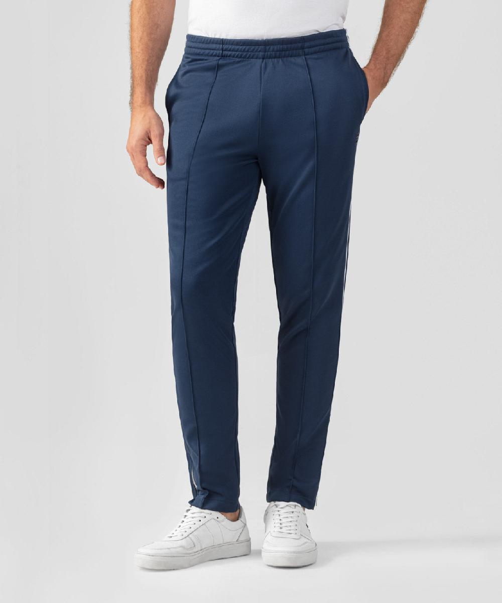 ron dorff Pantalon en coton avec passepoil Bleu océan