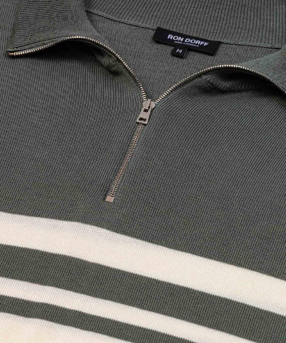Ron Dorff Polo En Coton Et Soie Bicolore Vert Ombré