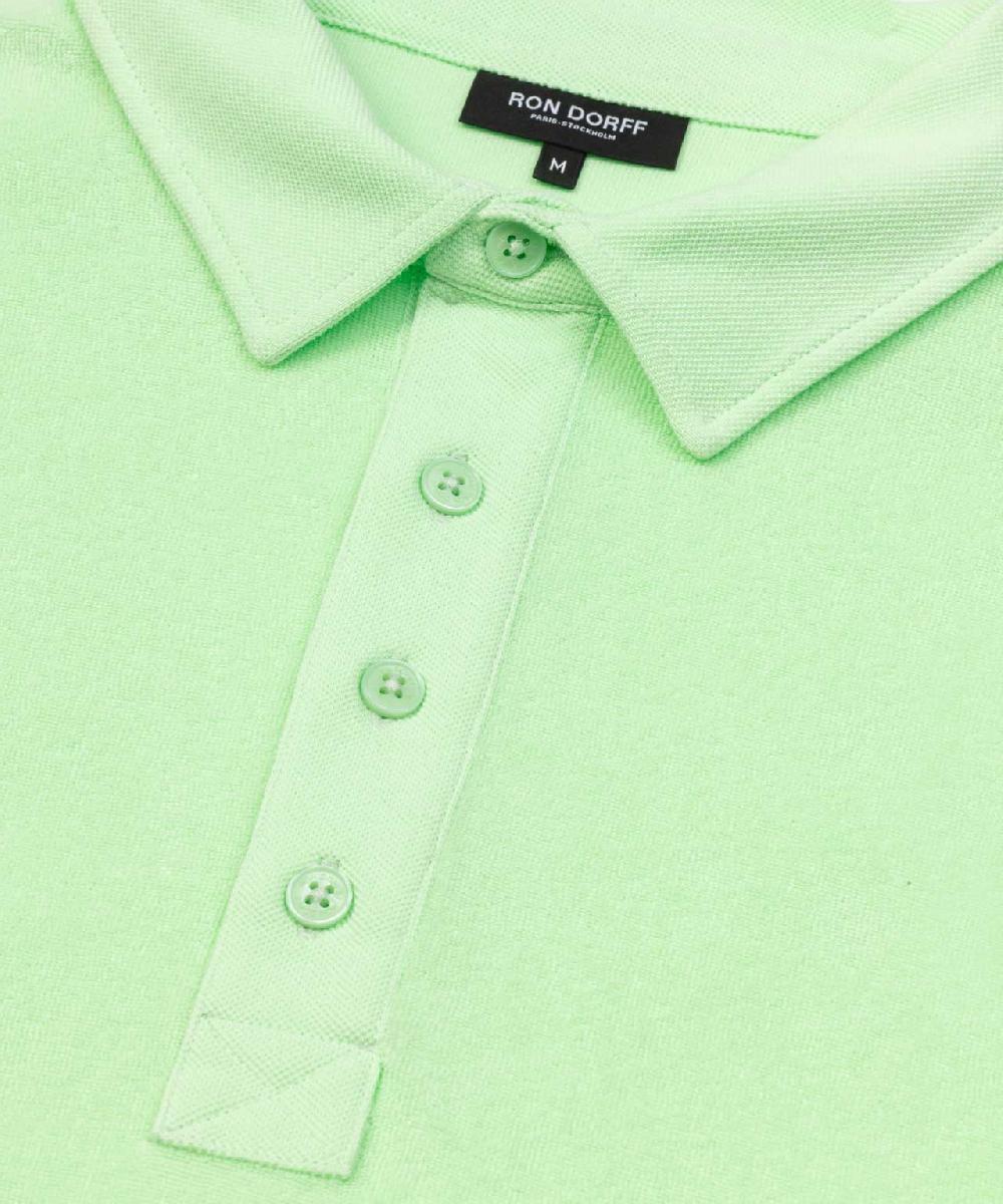 Ron Dorff Polo En Coton Terry Avec Col Piqué Vert Aloe Vera