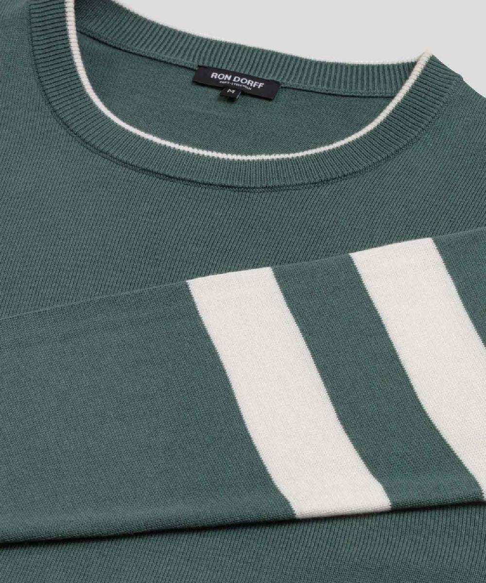 Ron Dorff Pull En Coton Et Cachemire à Double Rayures Gris Pin