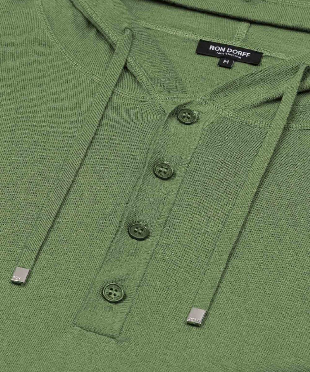 Ron Dorff Pull Léger à Capuche En Coton Soie Vert Cactus