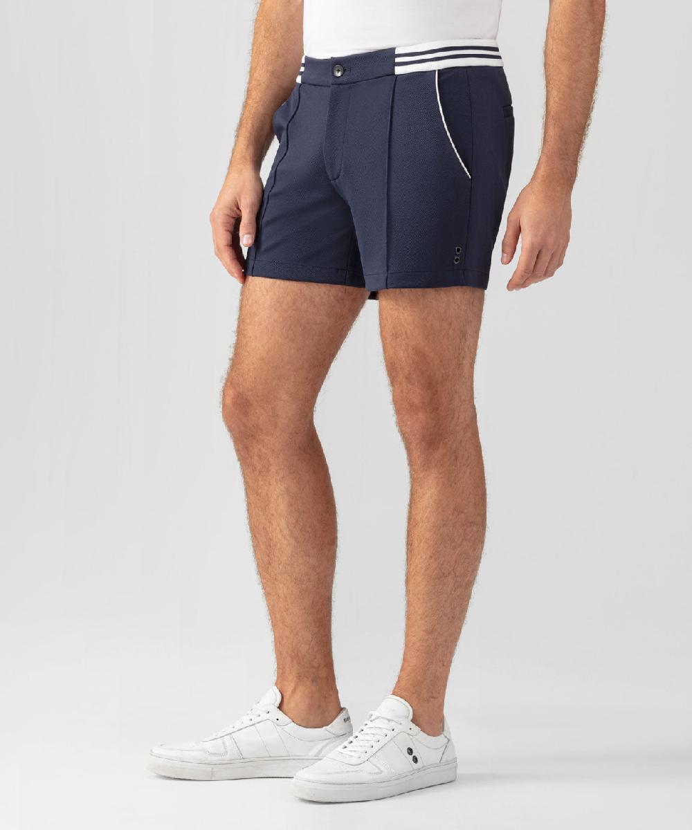Ron Dorff RD Tennis Shorts Avec Ceinture Rayée Bleu Marine