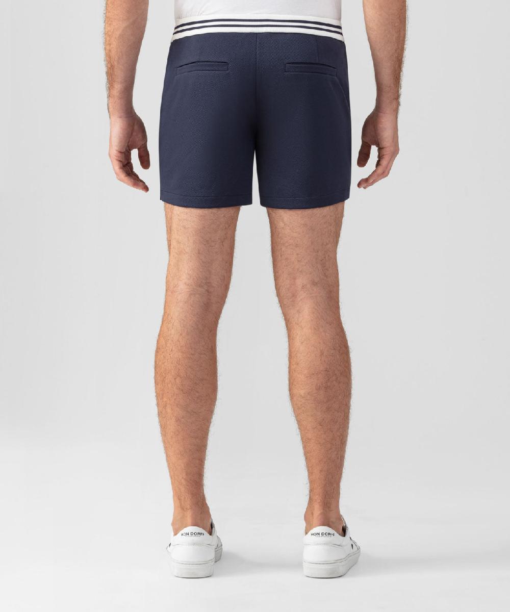 Ron Dorff RD Tennis Shorts Avec Ceinture Rayée Bleu Marine