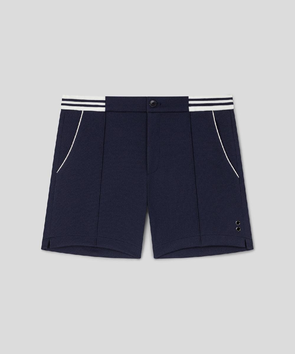 Ron Dorff RD Tennis Shorts Avec Ceinture Rayée Bleu Marine