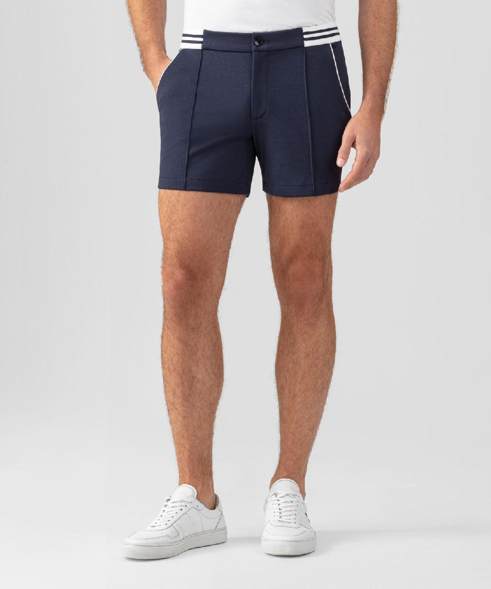 ron dorff RD Tennis Shorts avec ceinture rayée Bleu marine
