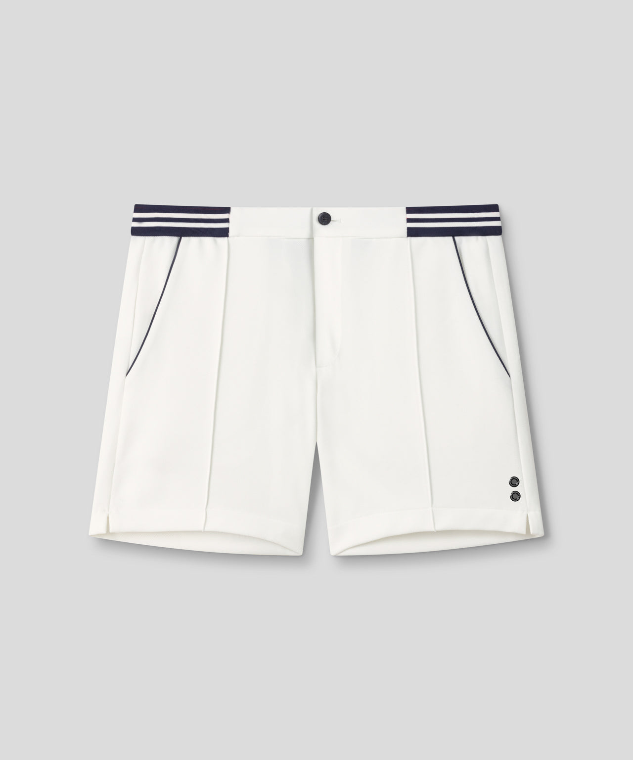 Ron Dorff RD Tennis Shorts Avec Ceinture Rayée Écru