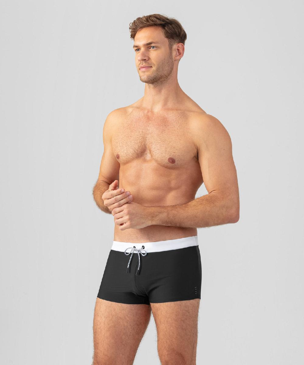 Ron Dorff Boxer De Bain à Ceinture Contrastée Noir