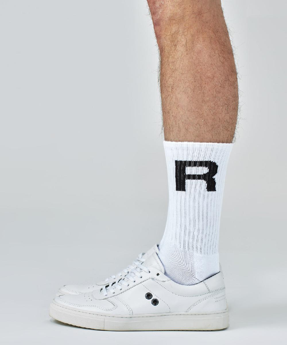 Ron Dorff Chaussettes De Sport En Coton "RD" Blanc