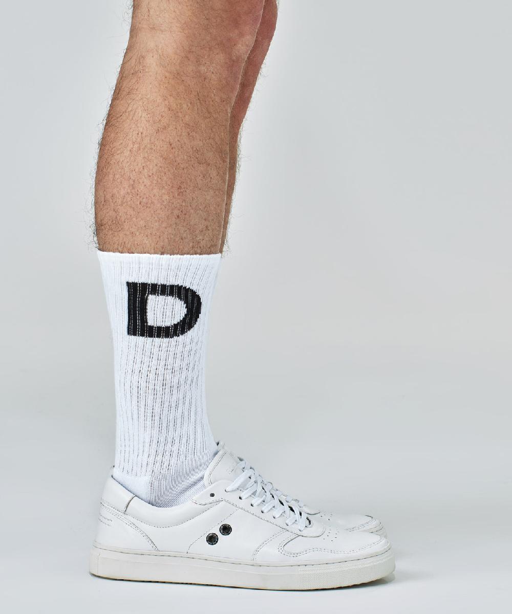 Ron Dorff Chaussettes De Sport En Coton "RD" Blanc