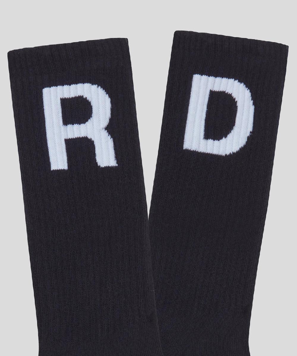 Ron Dorff Chaussettes De Sport En Coton "RD" Noir