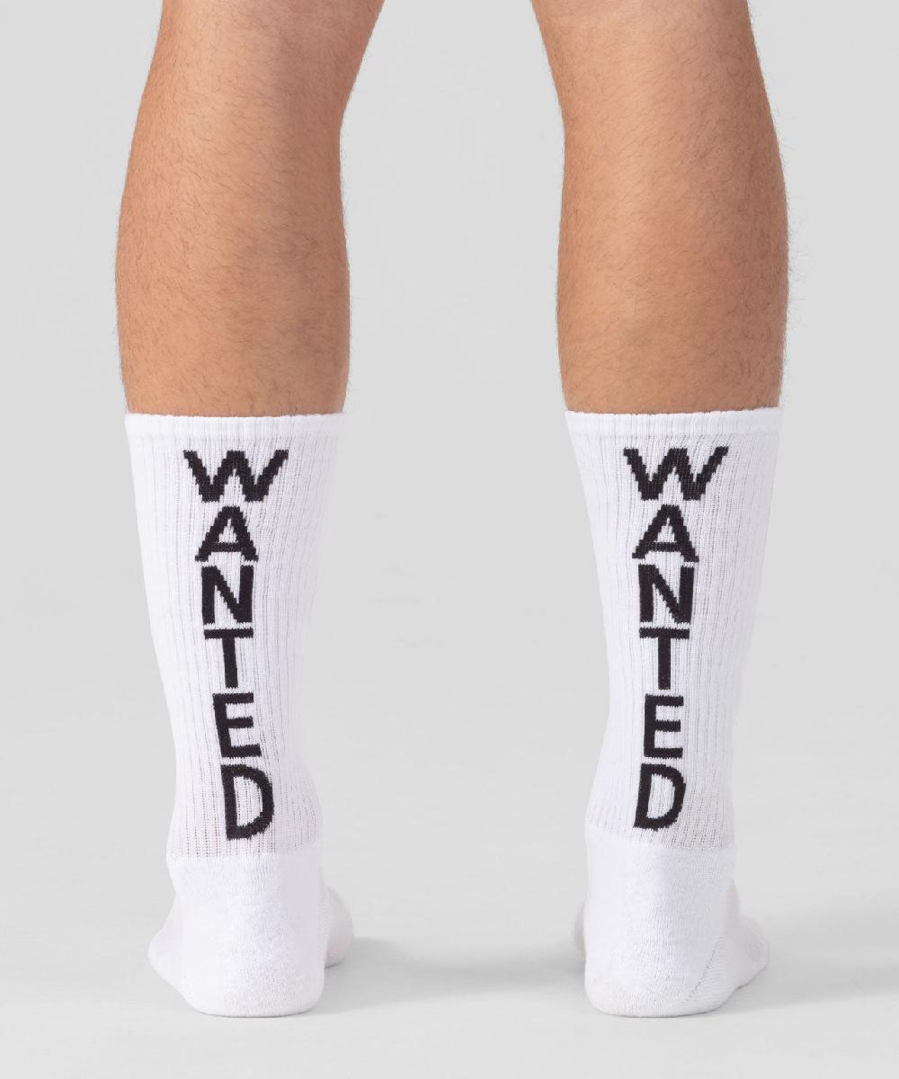 Ron Dorff Chaussettes De Sport "WANTED" Blanc