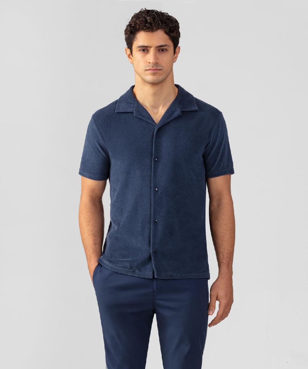 ron dorff Chemise en coton terry Bleu océan