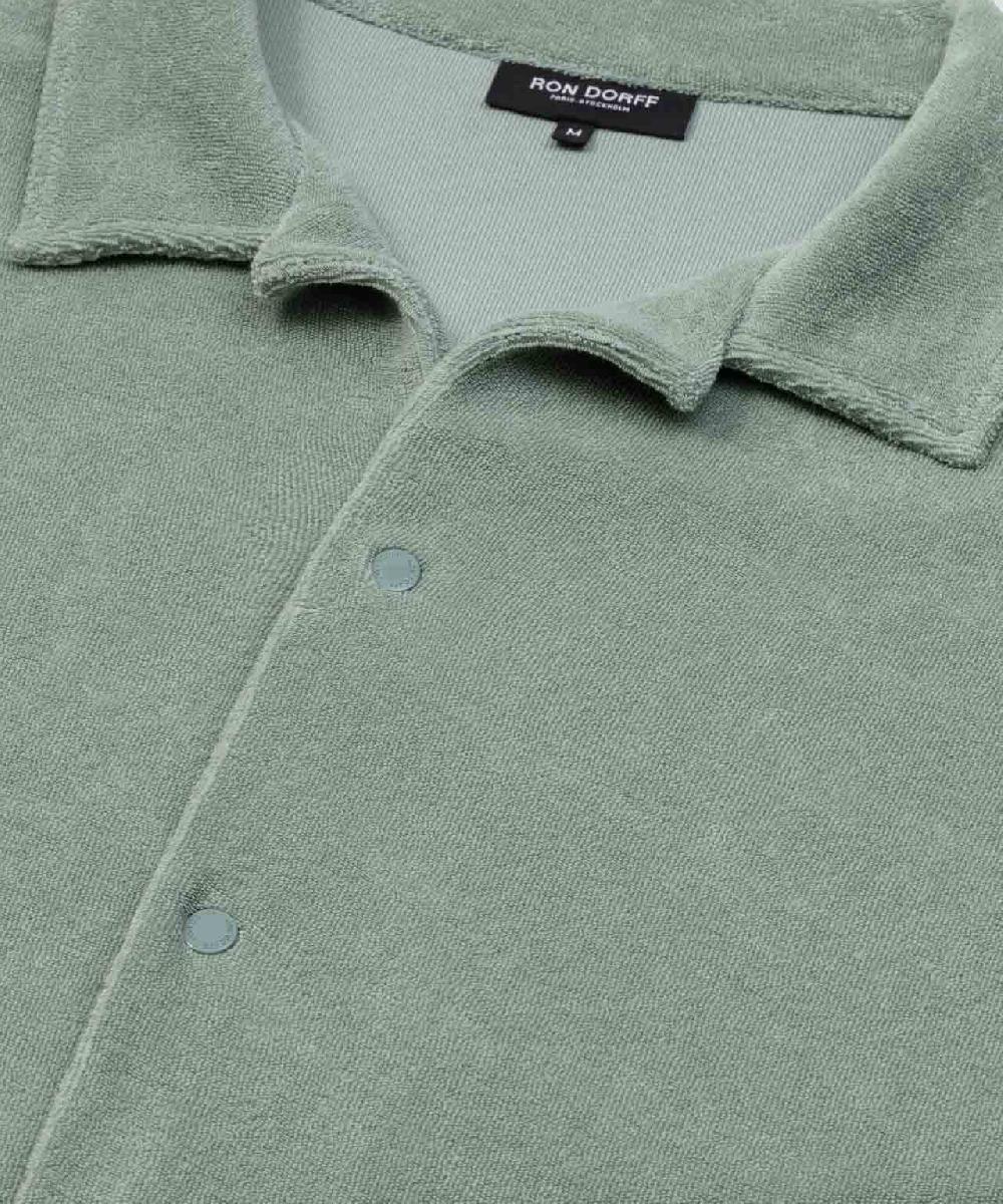 Ron Dorff Chemise En Coton Terry Vert De Gris