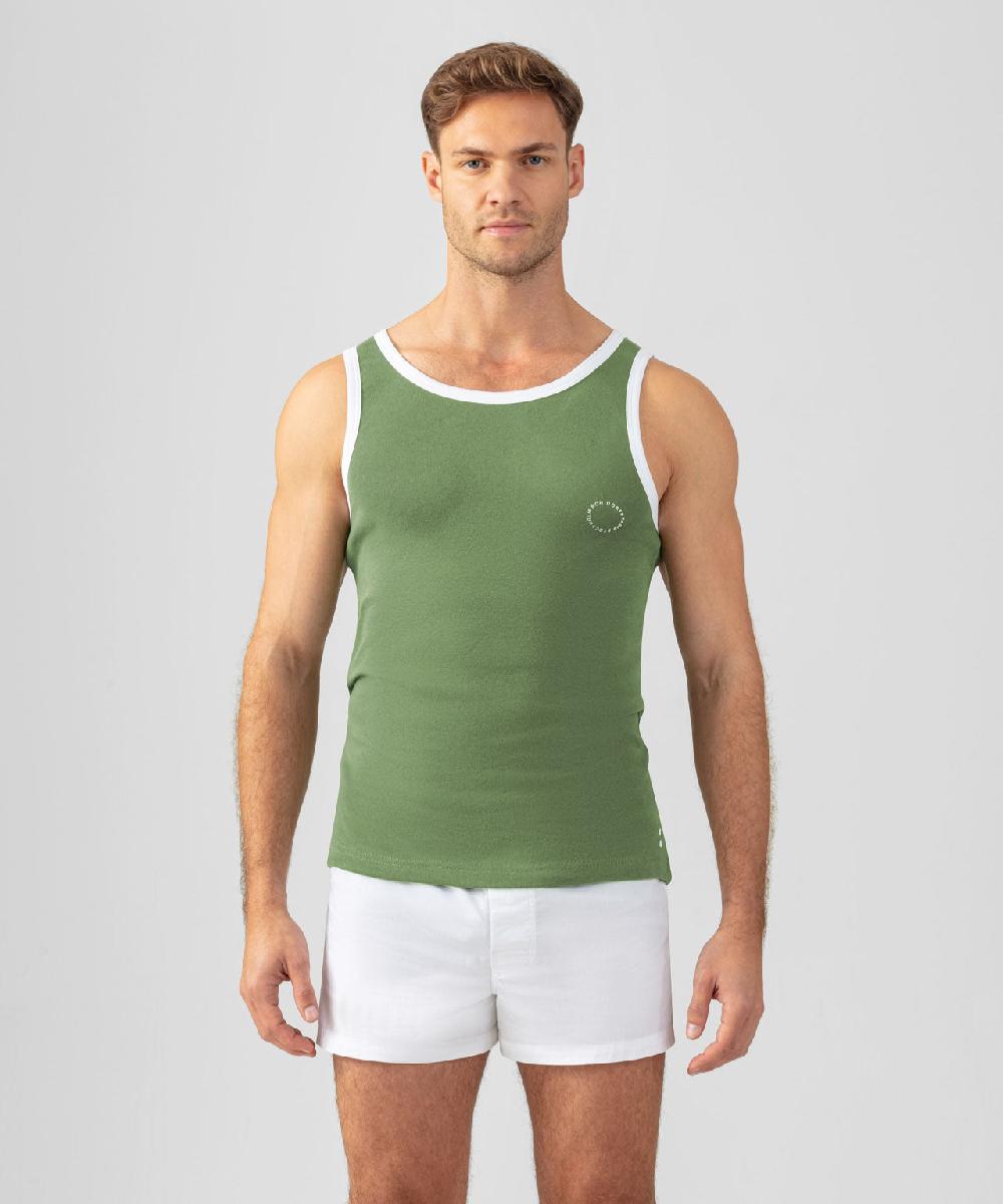 ron dorff Débardeur côtelé à bandes Vert cactus