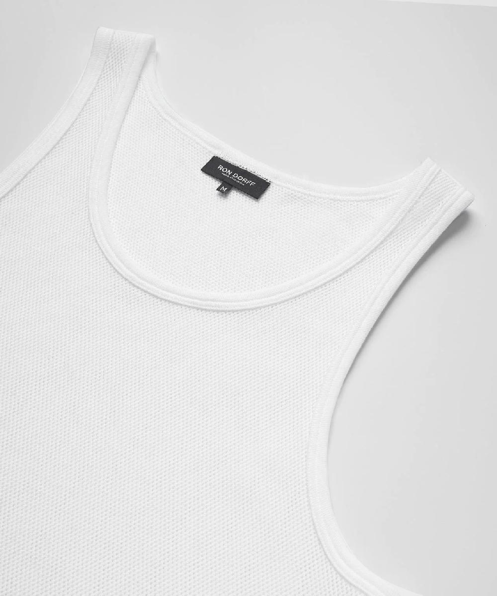 Ron Dorff Débardeur En Filet De Coton Blanc