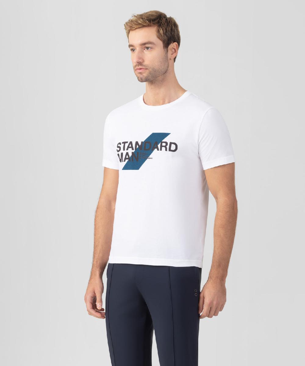 Ron Dorff RON DORFF + NATIONAL STANDARD T-shirt En Coton Organique "STANDARD MAN" Bleu Profond