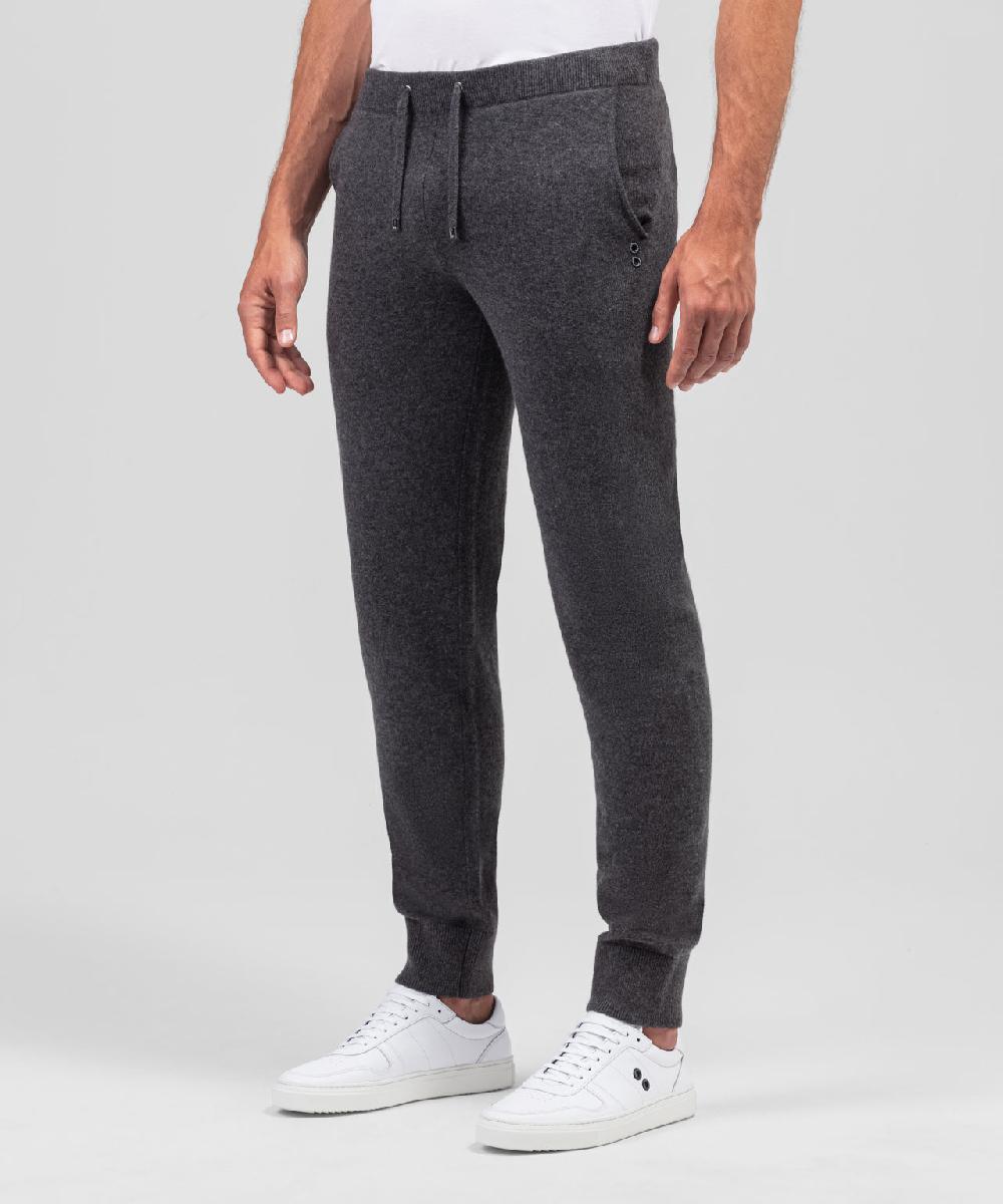 Ron Dorff Pantalon En Cachemire Gris Foncé Chiné