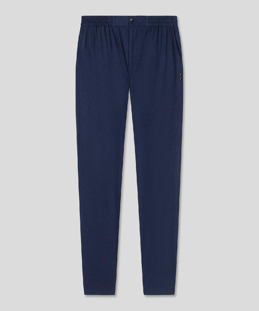 Ron Dorff Pantalon En Lin Et Coton Bleu Océan