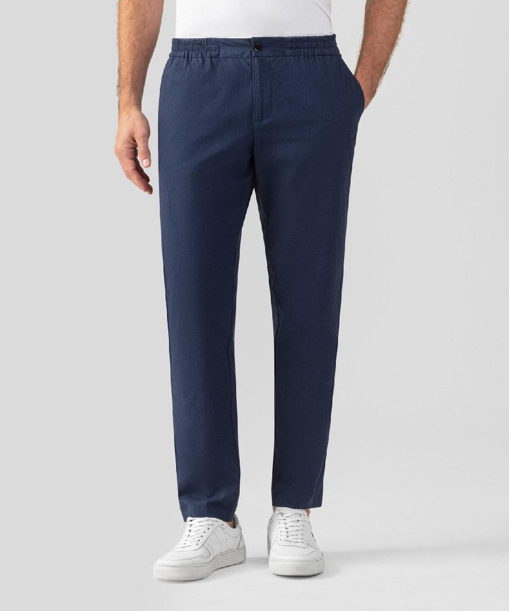 ron dorff Pantalon en lin et coton Bleu océan