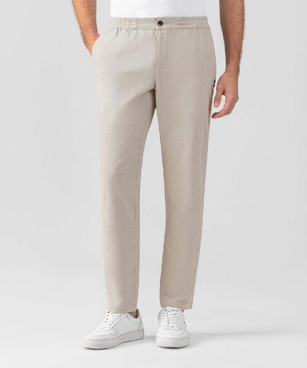 ron dorff Pantalon en lin et coton Gris cendré