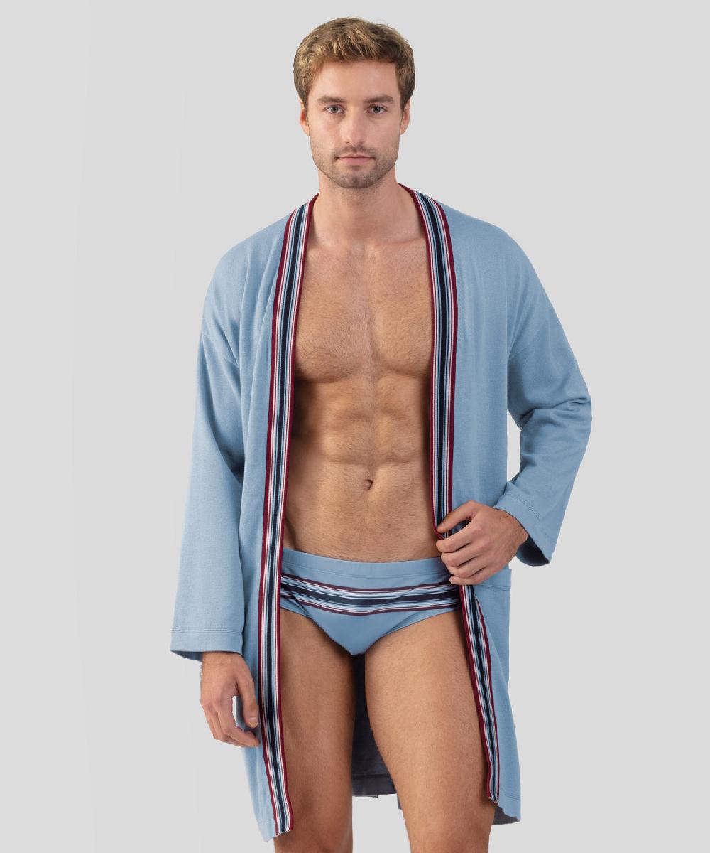 ron dorff Peignoir en coton Bleu denim clair