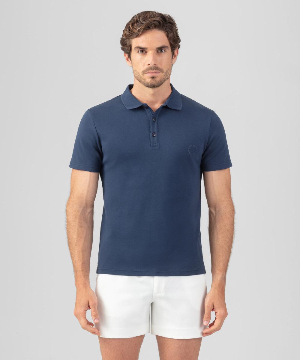 ron dorff Polo en coton épais Bleu océan