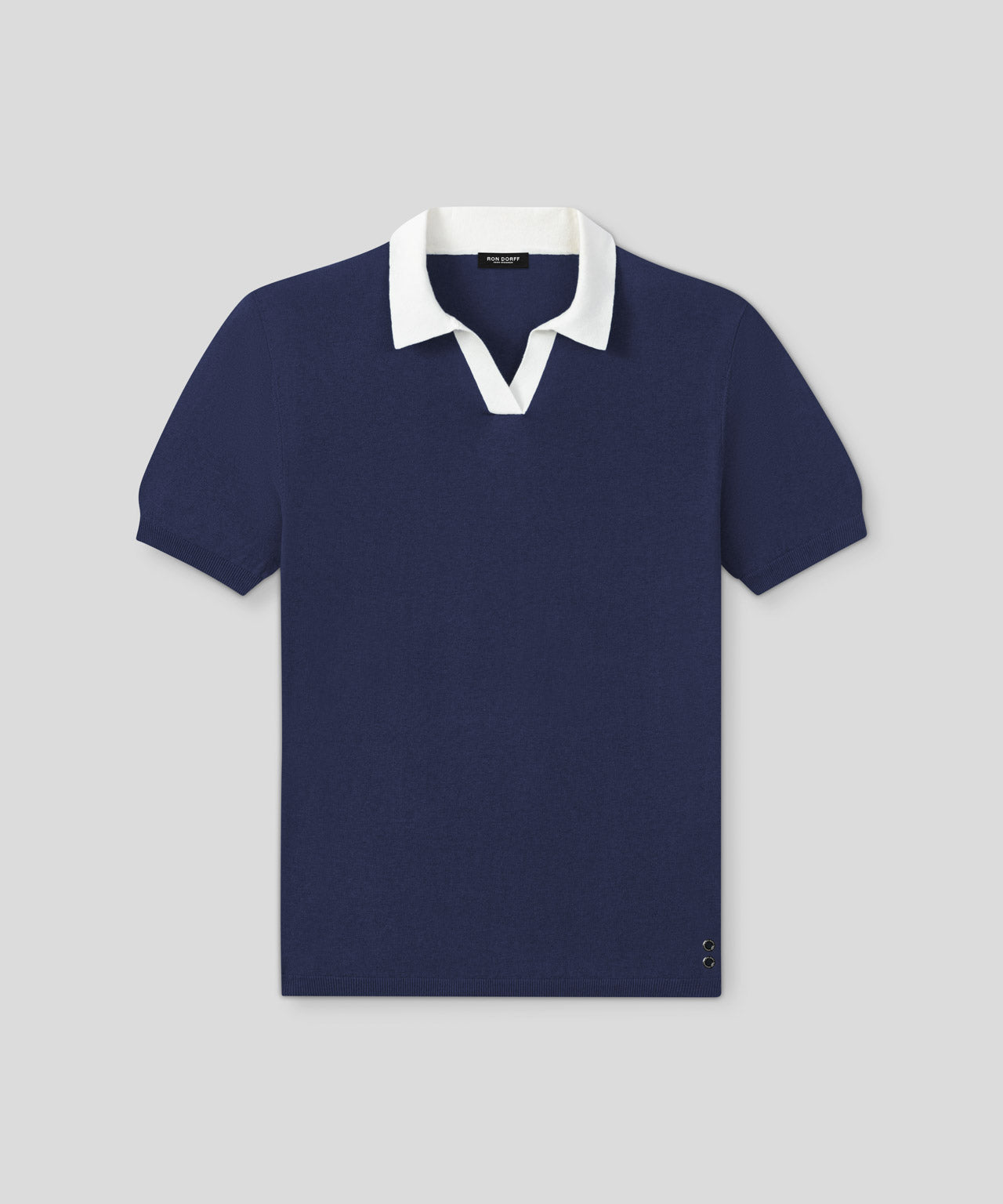 Ron Dorff Polo En Coton Et Lin Bleu Océan