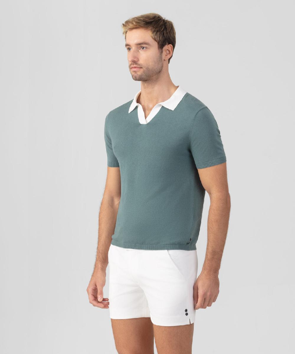 Ron Dorff Polo En Coton Et Lin Gris Pin