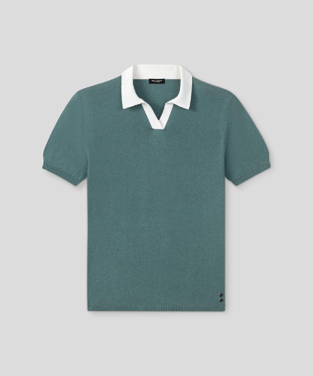 Ron Dorff Polo En Coton Et Lin Gris Pin