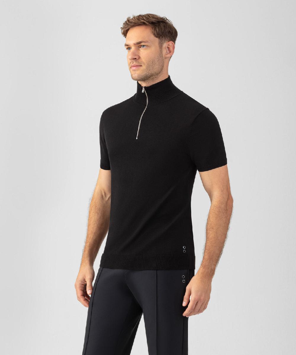 Ron Dorff Polo En Coton Et Soie Noir