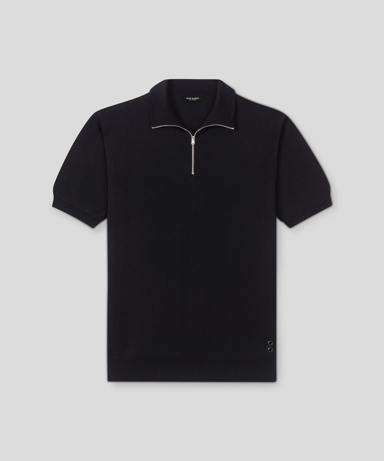 Ron Dorff Polo En Coton Et Soie Noir