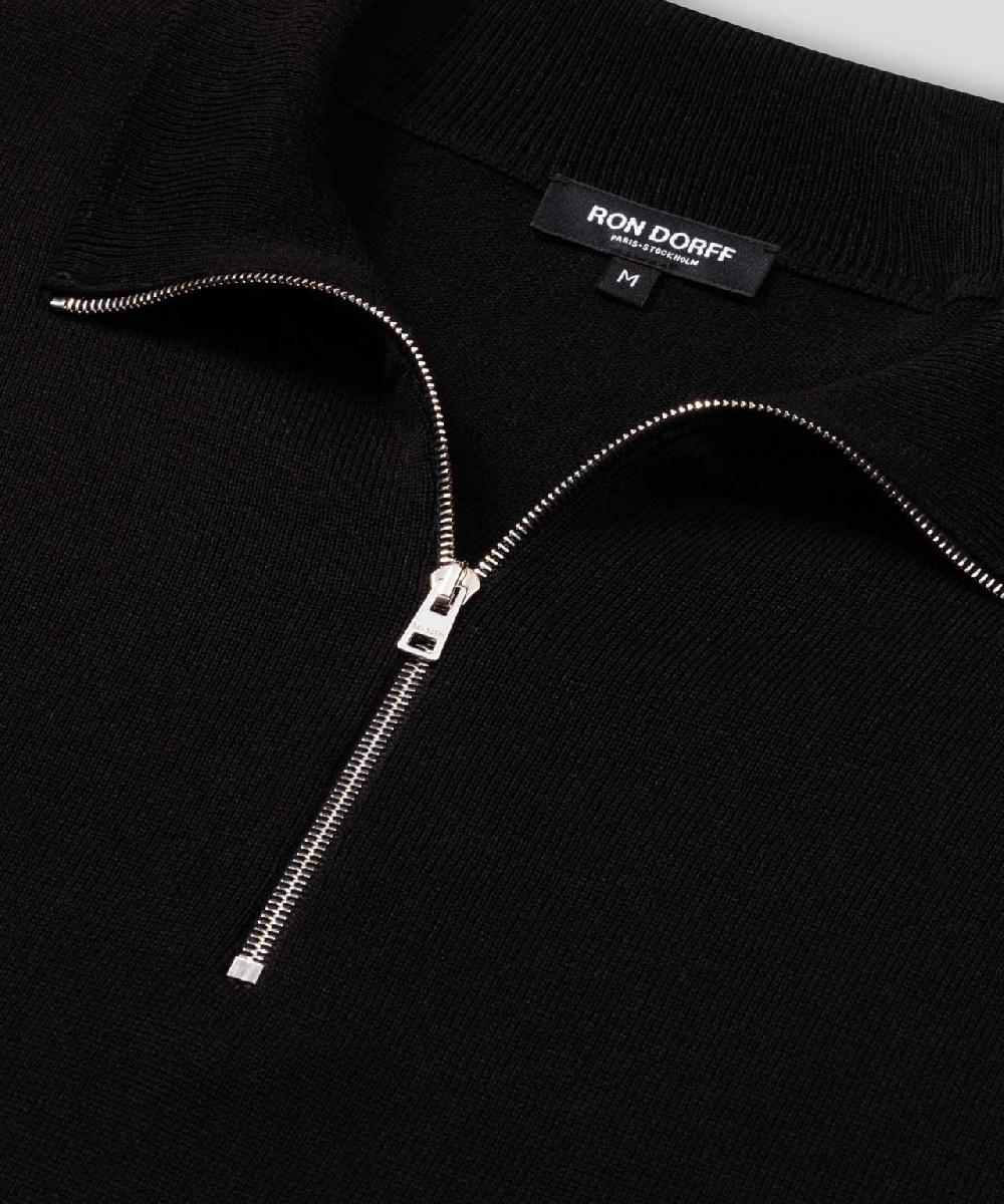 Ron Dorff Polo En Coton Et Soie Noir