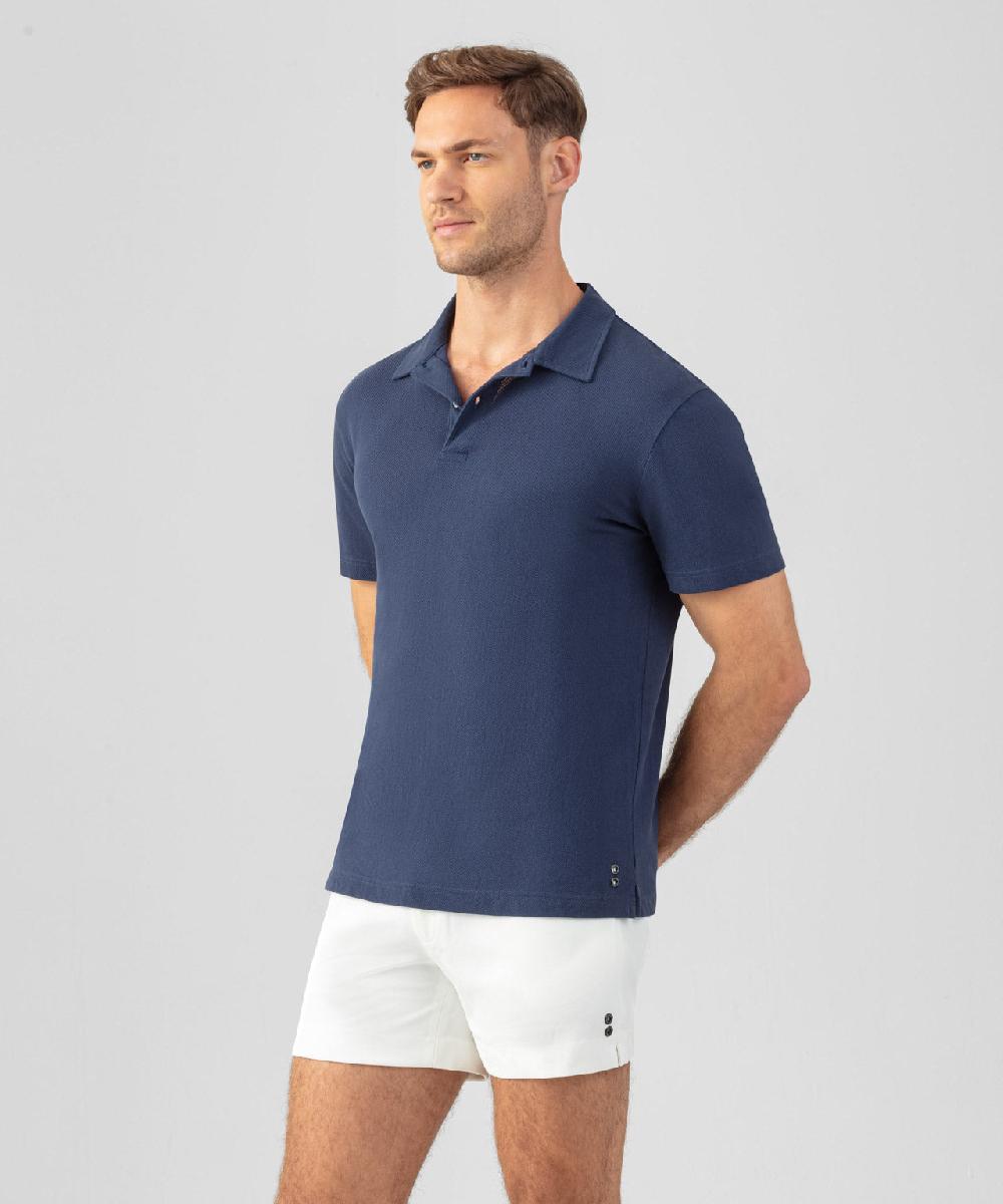 ron Dorff Polo En Filet De Coton Bleu Océan