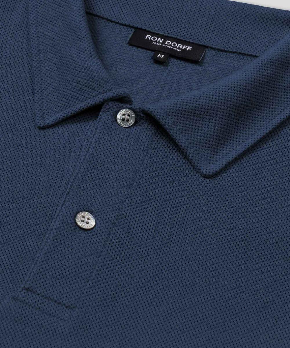 ron Dorff Polo En Filet De Coton Bleu Océan