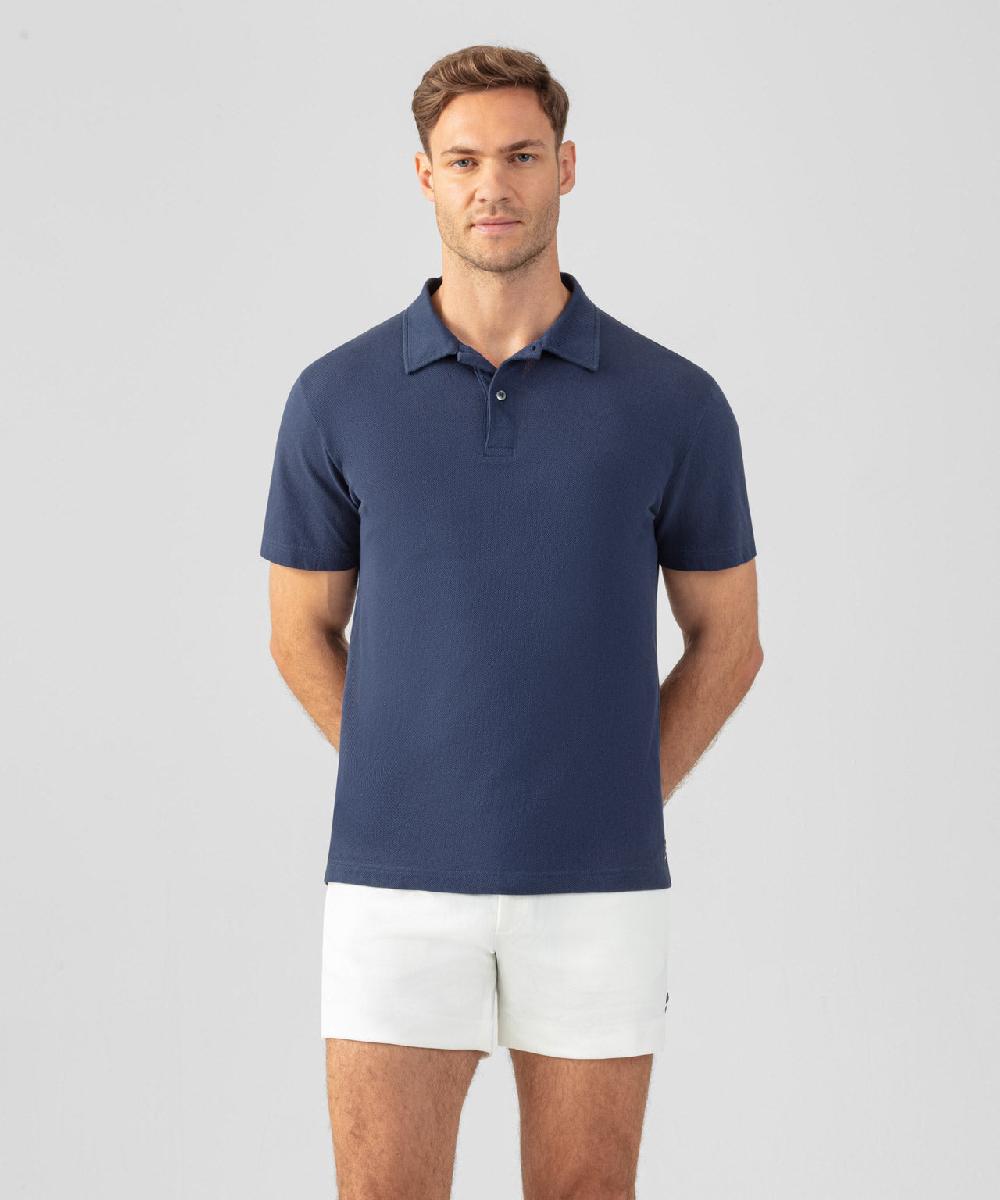 ron dorff Polo en filet de coton Bleu océan