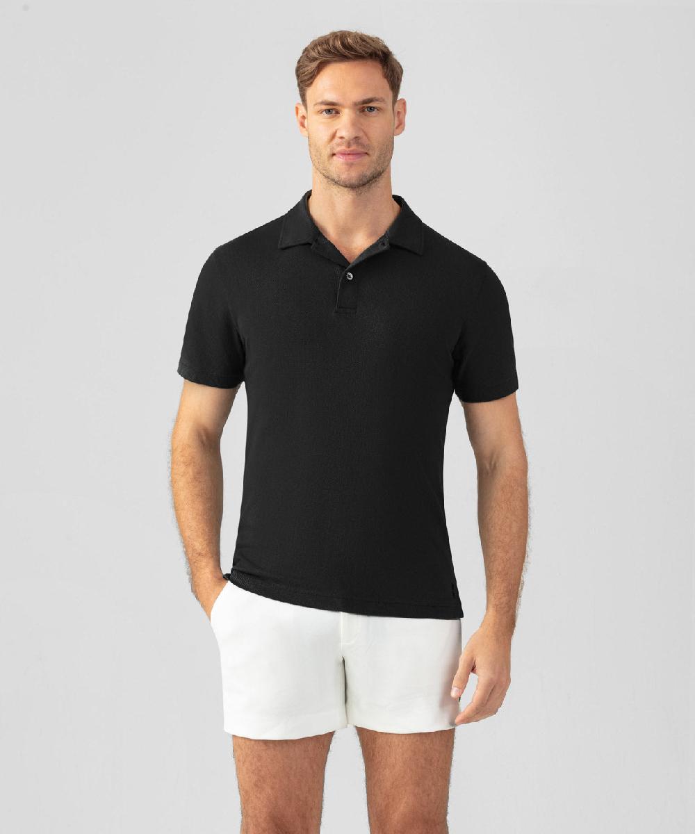 ron dorff Polo en filet de coton Noir