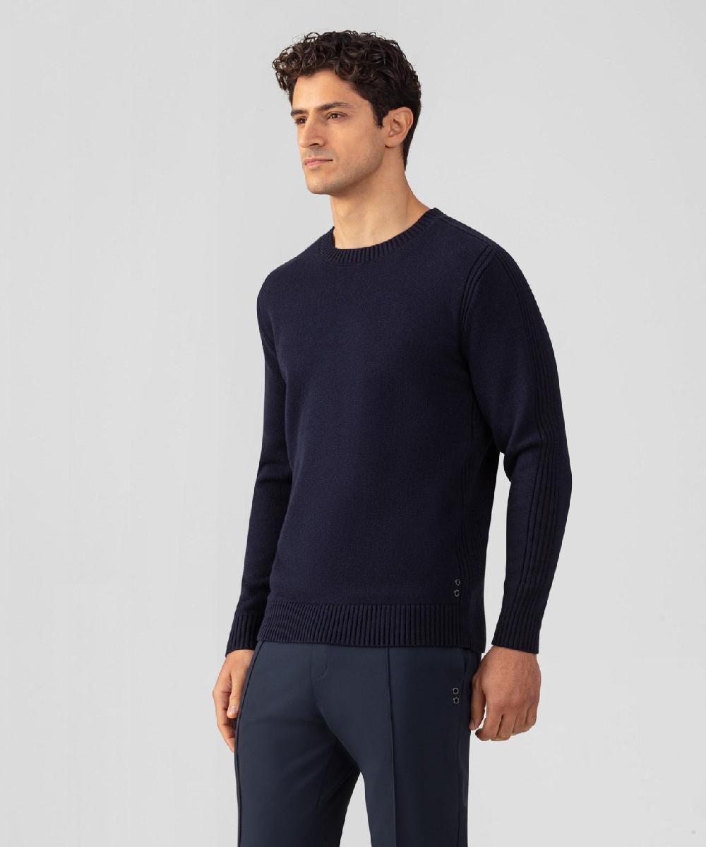 Ron Dorff Pull En Laine Et Coton Bleu Marine