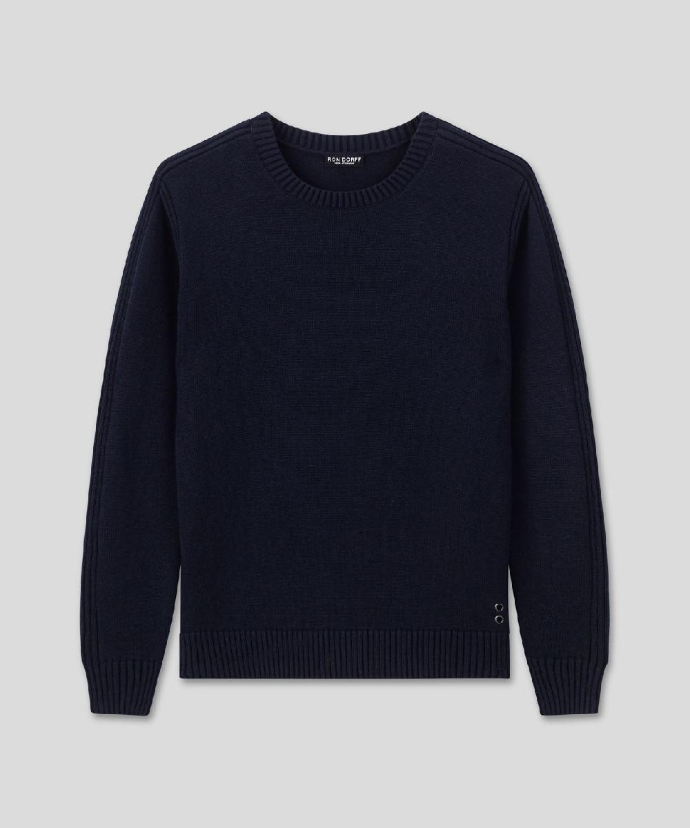 Ron Dorff Pull En Laine Et Coton Bleu Marine