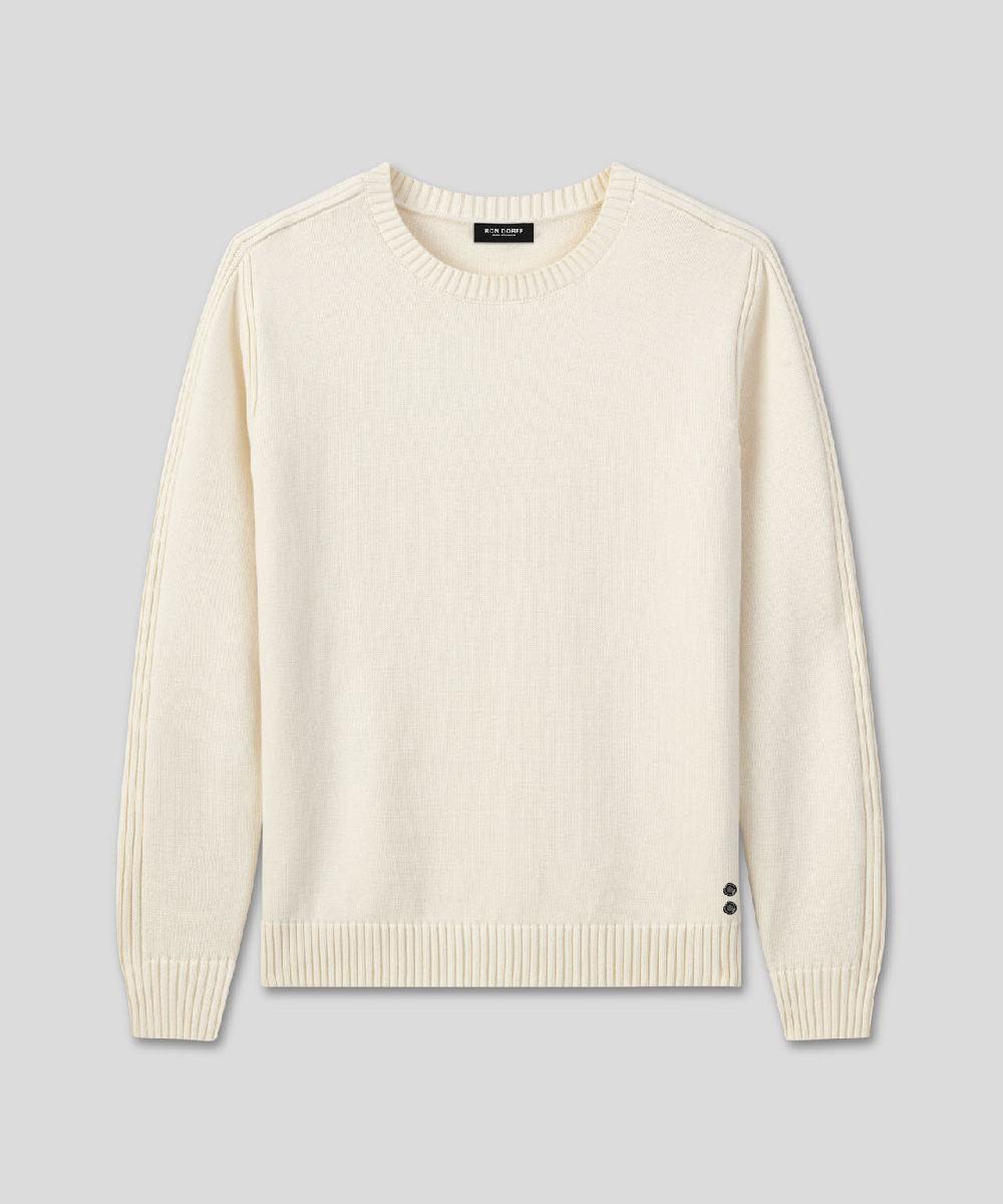 Ron Dorff Pull En Laine Et Coton Écru