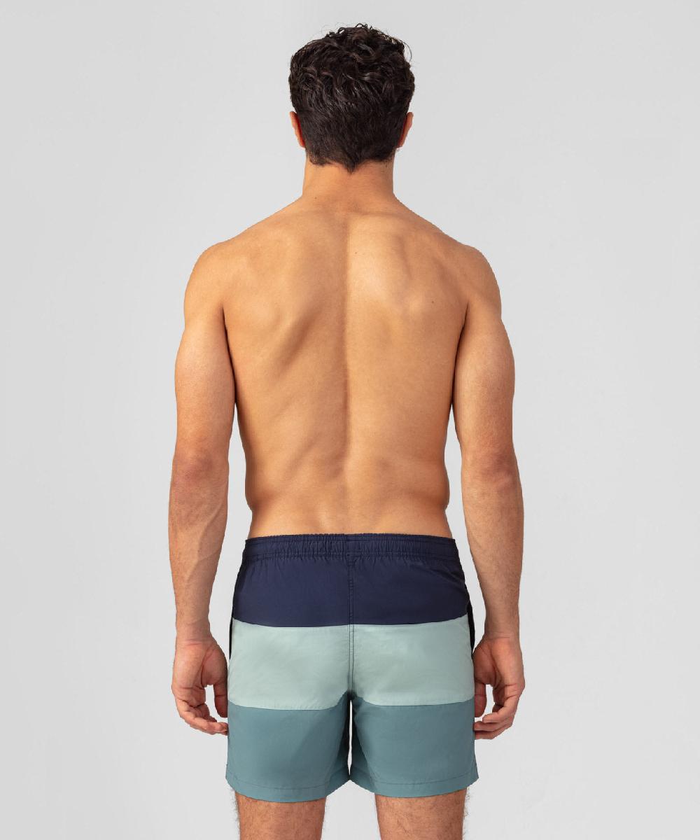 Ron Dorff Short De Bain à Bandes Larges Bleu Océan