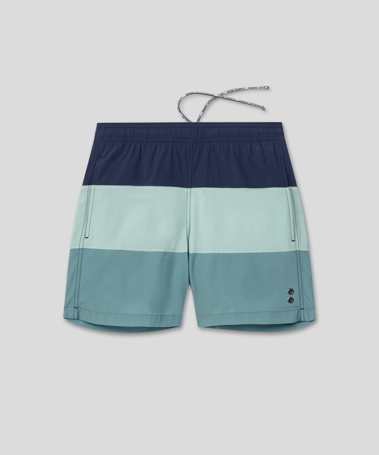 Ron Dorff Short De Bain à Bandes Larges Bleu Océan