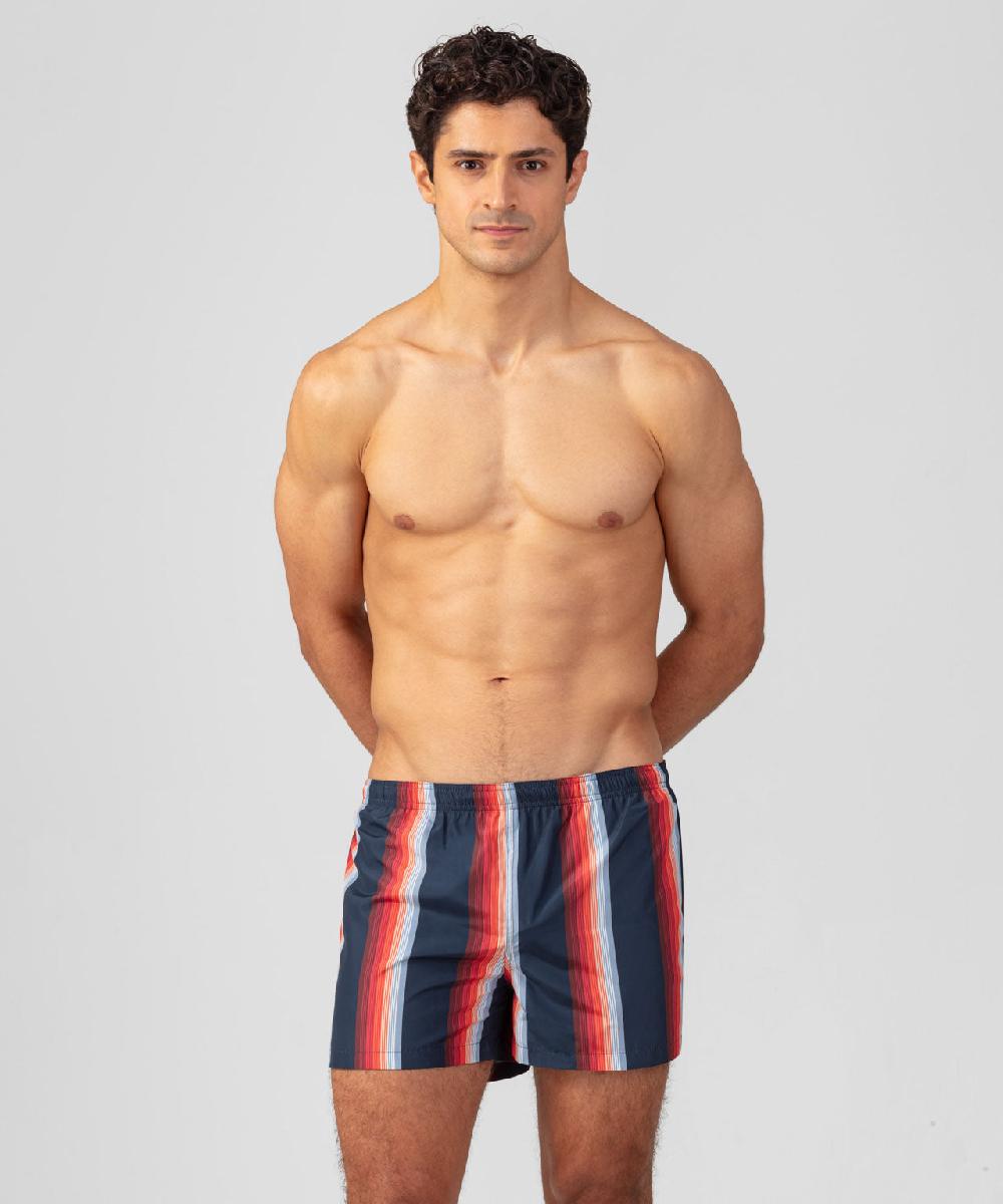ron dorff Short de bain à rayures Bleu marine