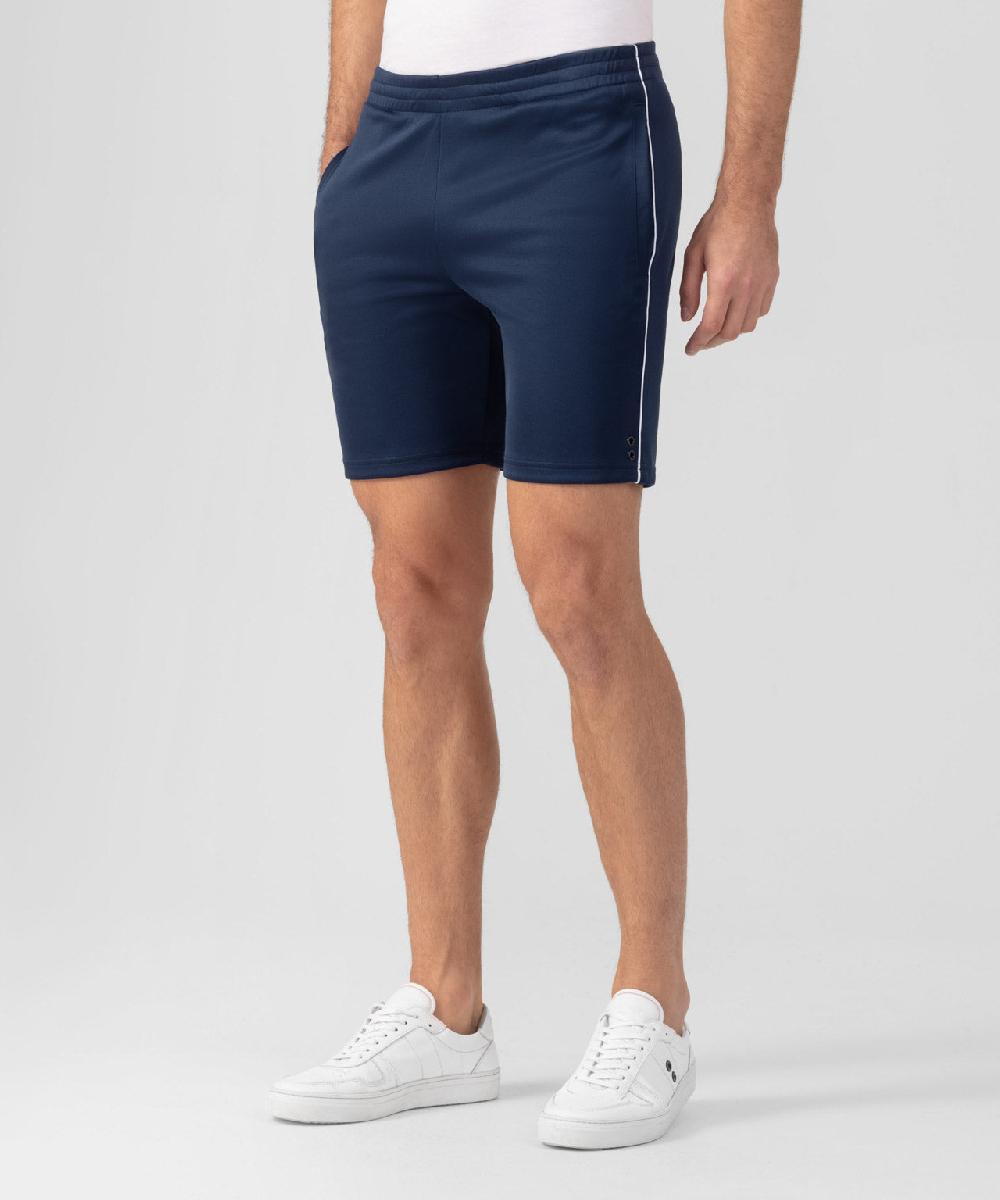 Ron Dorff Short En Coton Avec Passepoil Bleu Océan