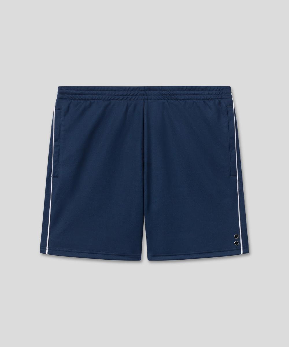 Ron Dorff Short En Coton Avec Passepoil Bleu Océan