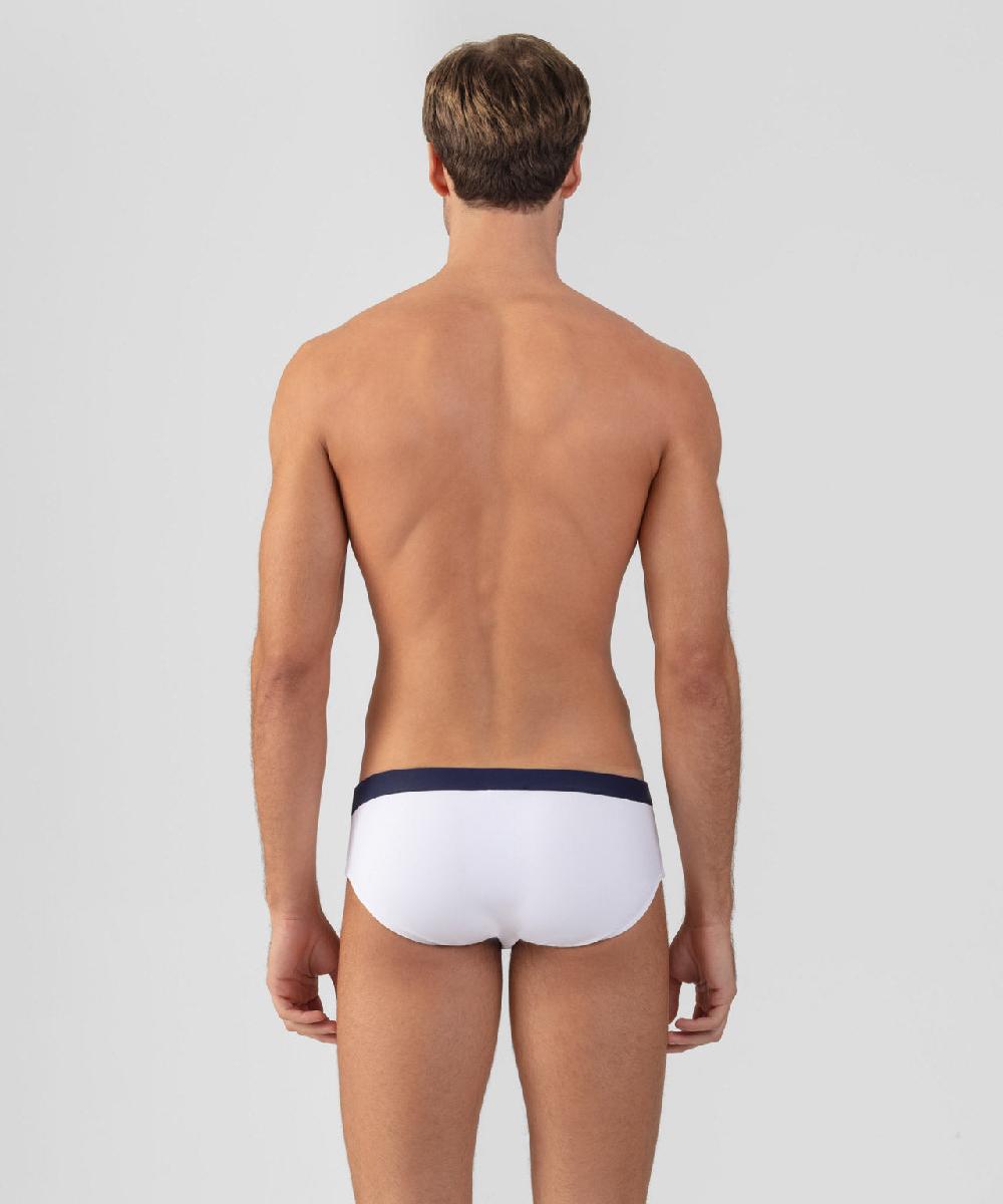 Ron Dorff Slip De Bain à Ceinture Contrastée Blanc