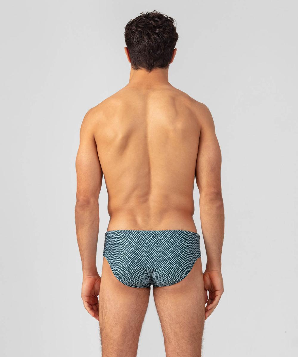 Ron Dorff Slip De Bain à Motif Graphique Vert Pin