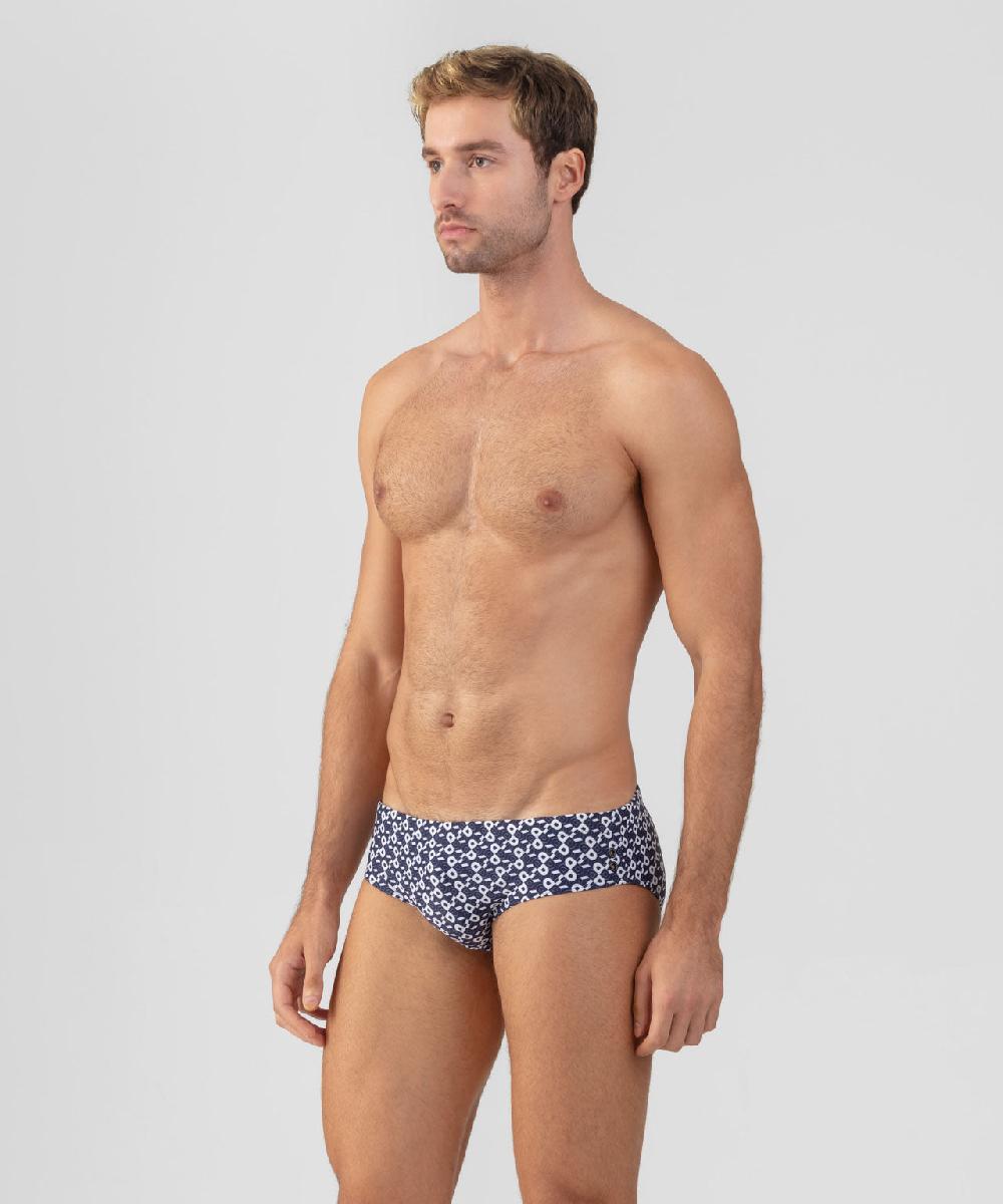 Ron Dorff Slip De Bain à Motif RD Bleu Marine