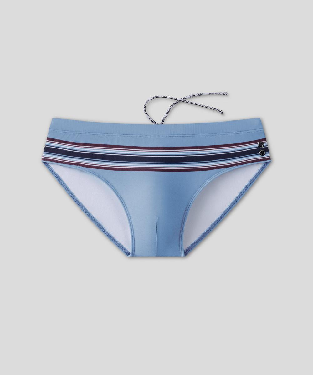 Ron Dorff Slip De Bain à Rayures Bleu Denim Clair